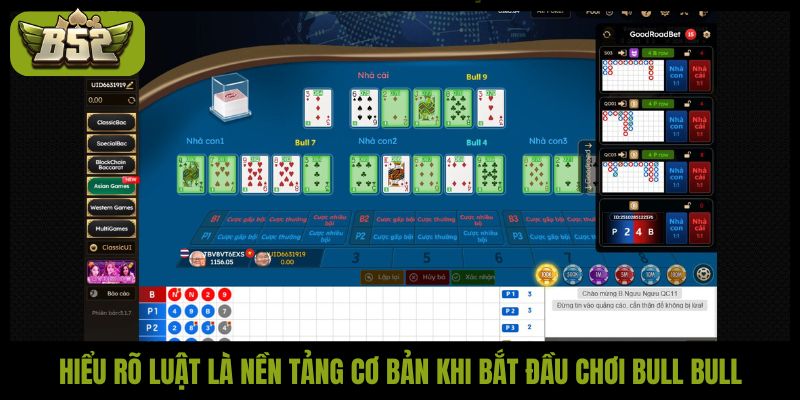 Hiểu rõ luật là nền tảng cơ bản khi bắt đầu chơi bull bull